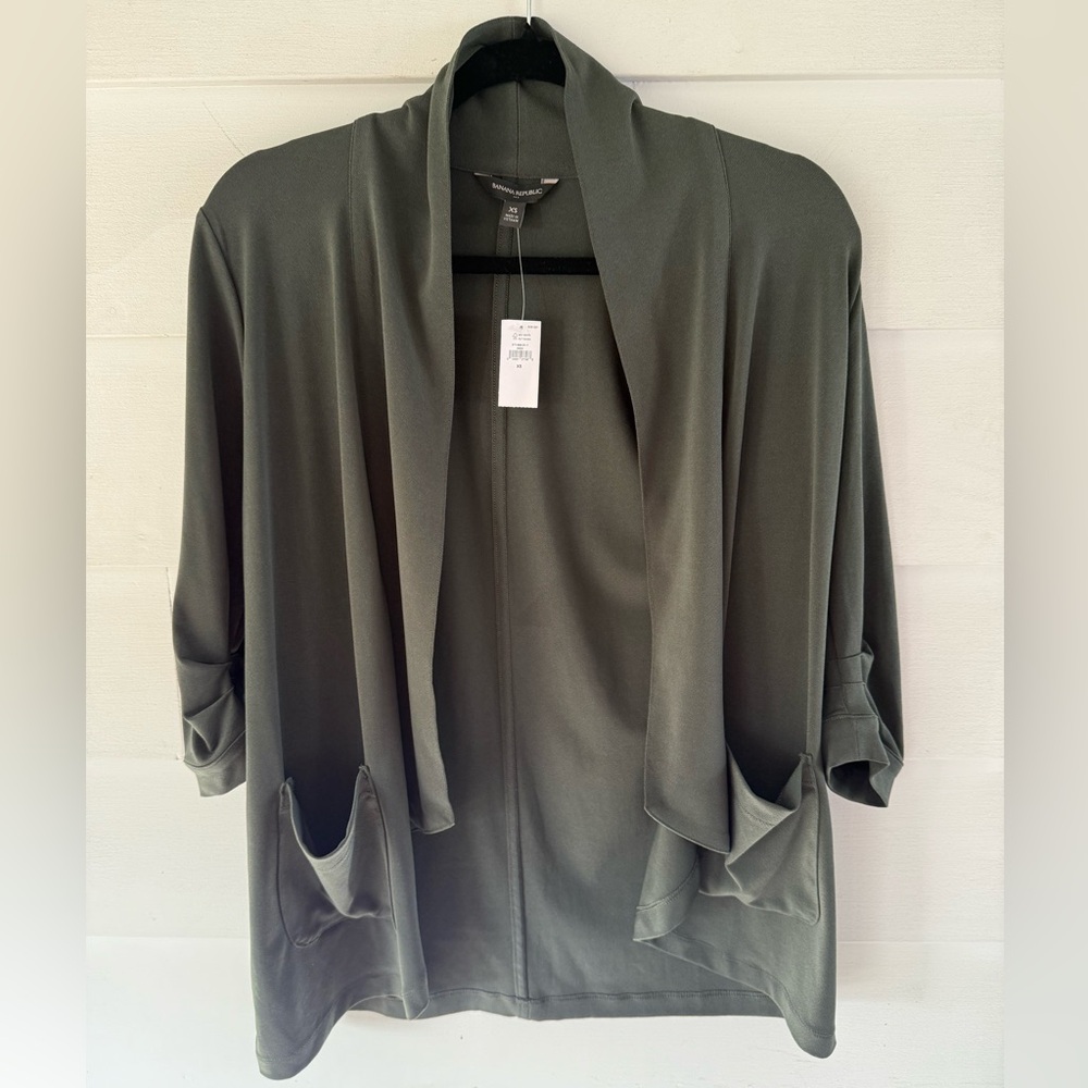 Banana Republic Olive Green Open Front Cardigan